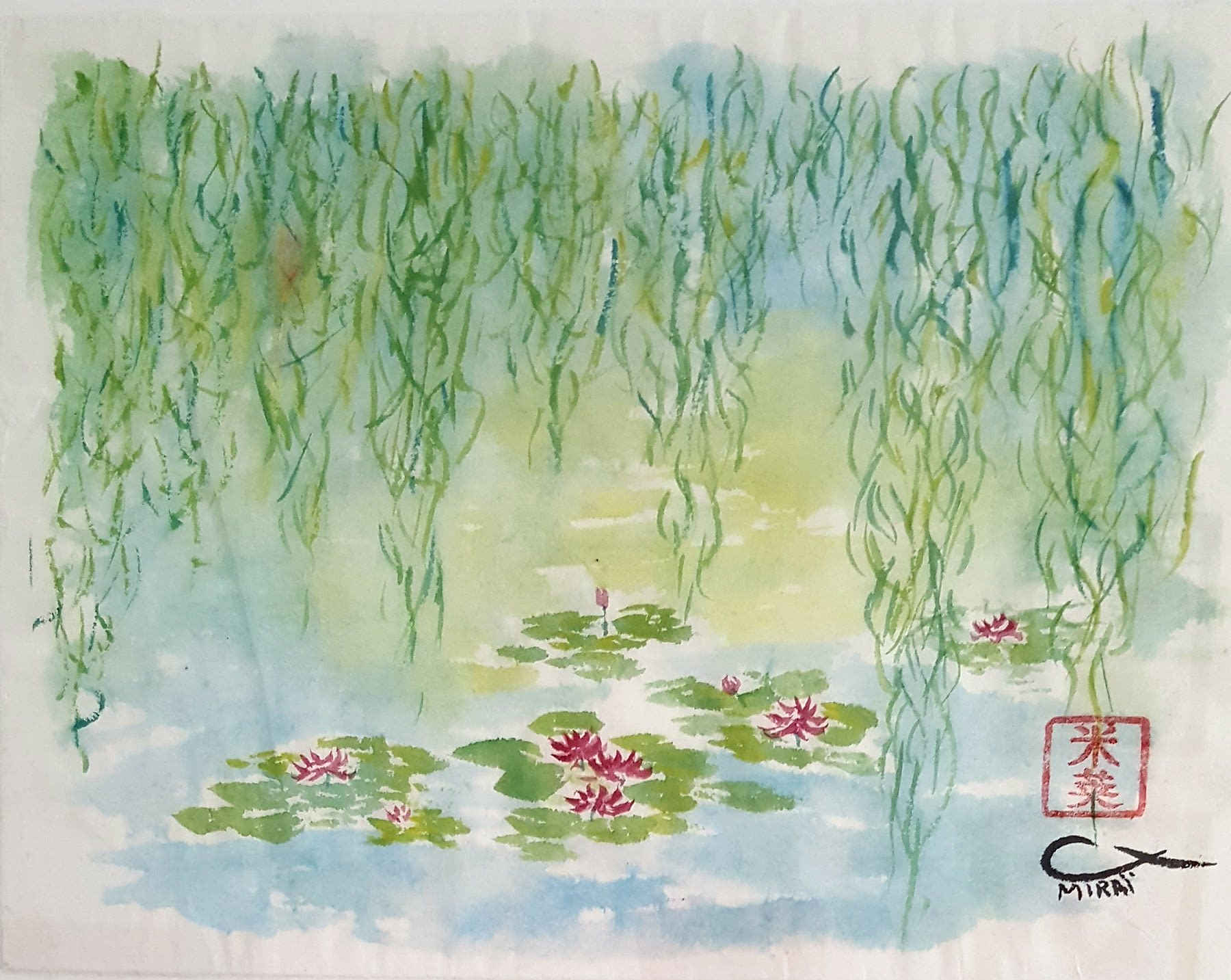 water lily chinese painting