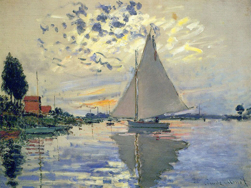Sail Boat at Le Petit-Gennevilliers Claude Monet 1874